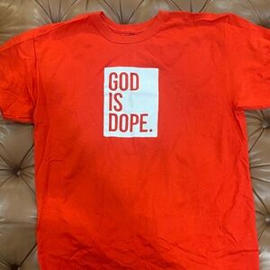 God Is Dope Red Kids Short Sleeve Tee